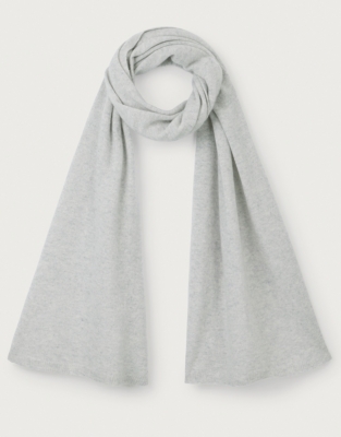 Cashmere Layering Blanket Scarf - Mid Grey Marl