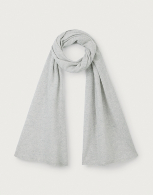 Cashmere Layering Blanket Scarf - Mid Grey Marl