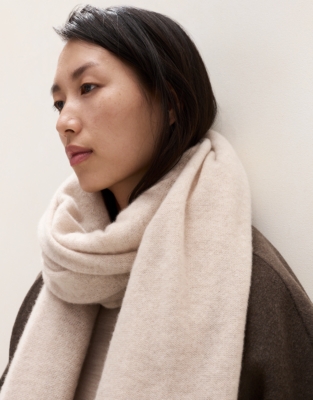 Cashmere Layering Blanket Scarf - Natural Marl