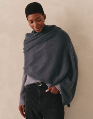 Cashmere Layering Blanket Scarf - Charcoal