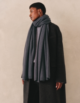Cashmere Layering Blanket Scarf - Charcoal