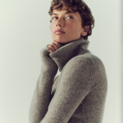 Cashmere Layering Funnel Neck Jumper