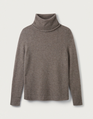 Cashmere Layering Funnel-Neck Sweater