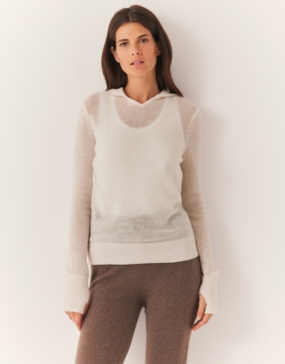 Cashmere Layering Hoodie - Porcelain