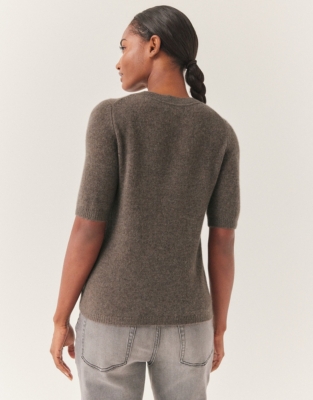 Cashmere Layering Knitted Tee - Clay