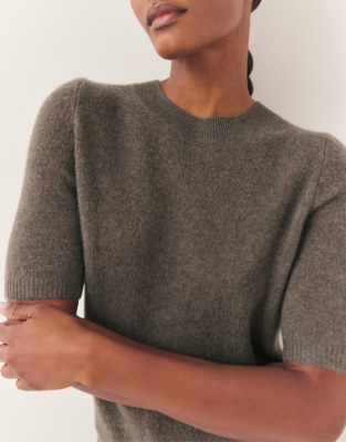 Cashmere Layering Knitted Tee - Clay