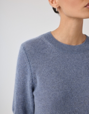 Cashmere Layering Knitted Tee - Indigo Marl