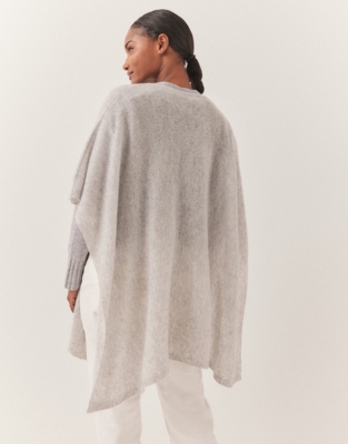 Cashmere Layering Poncho - Pale Grey Marl