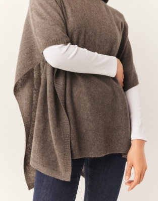 Cashmere Layering Poncho - Clay