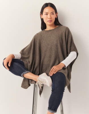 Cashmere Layering Poncho - Clay
