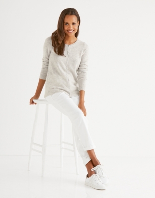 White company hot sale cashmere cardigan