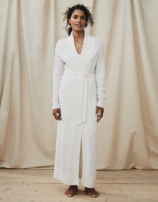 Cashmere Long ShawlCollar Robe Sleepwear Sale The White Company US