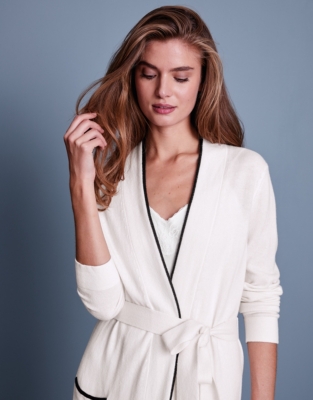 Cashmere Long Tipped Robe Nightwear & Robes Sale The White Company UK