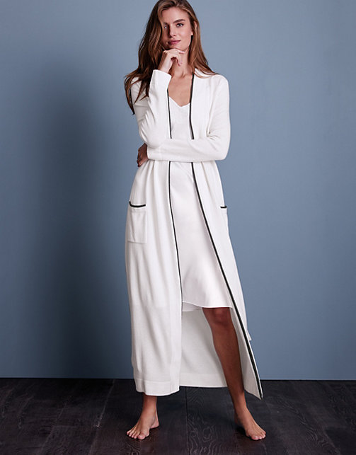 Cashmere Long Tipped Robe | Nightwear & Robes Sale | The White Company UK