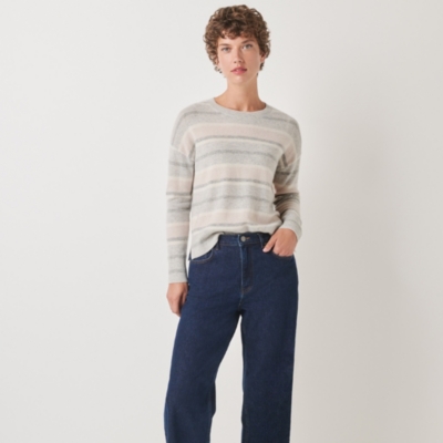 Cashmere Multi Stripe Crewneck Jumper