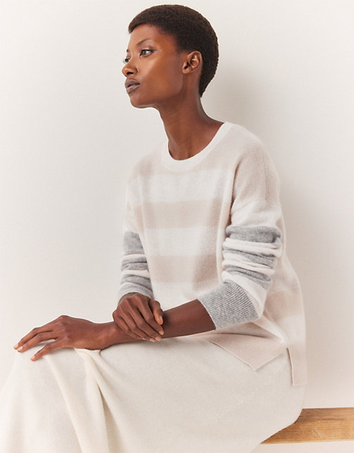 Cashmere Multi Stripe Sweater | All Clothing Sale | The White Company US