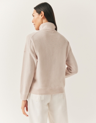 Cashmere Oversized Roll Neck Jumper - Alabaster