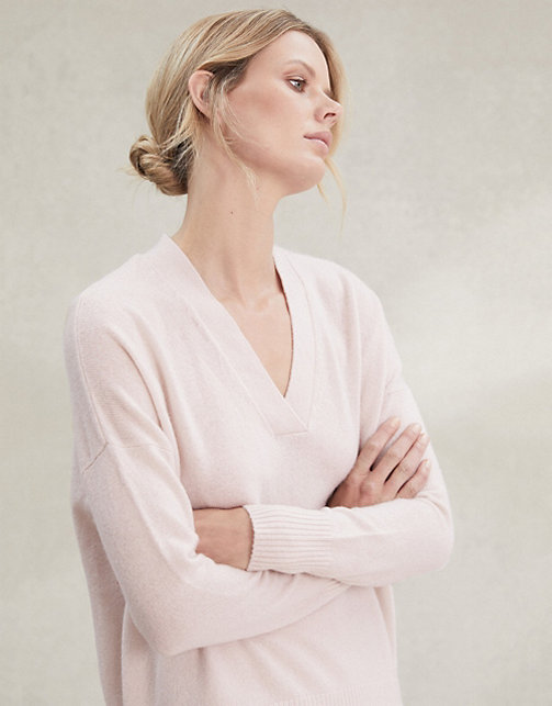 Cashmere Oversized V-Neck Sweater | Sweaters & Cardigans | The White ...