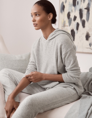 White company store cashmere hoodie