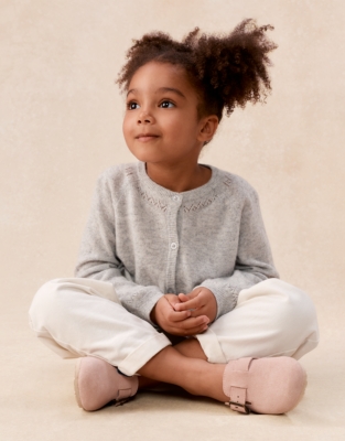 Cashmere Pointelle Cardigan (0–4yrs)