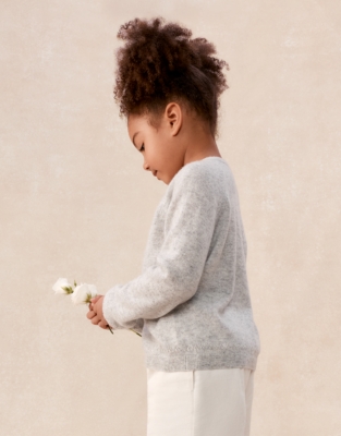 Cashmere Pointelle Cardigan (0–4yrs)