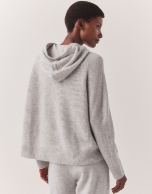 Cashmere Rib Back Hoodie