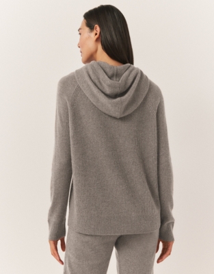 Cashmere Rib Back Hoodie