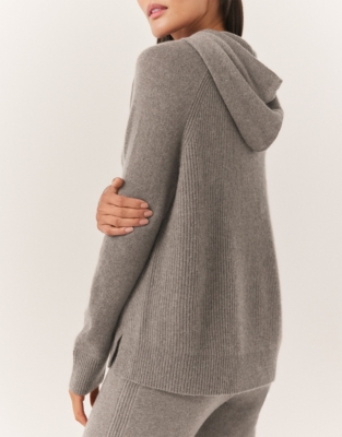 Cashmere Rib Back Hoodie