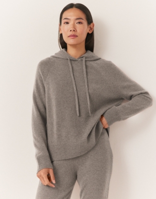 Cashmere Rib Back Hoodie