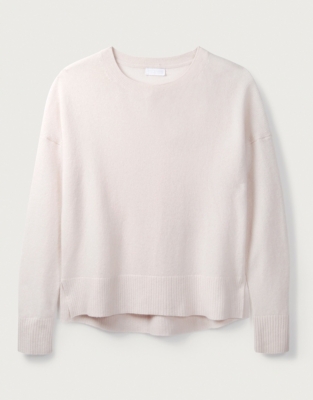 Cashmere Rib-Detail Crew-Neck Jumper | Clothing Sale | The White Company UK