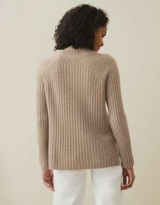 Cashmere Rib Funnel-Neck Sweater | Sweaters & Cardigans | The White ...