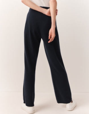 Cashmere Rib Trim Wide Leg Joggers