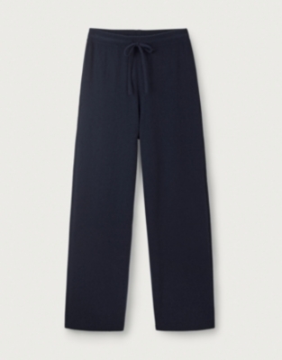 Cashmere Rib Trim Wide Leg Joggers