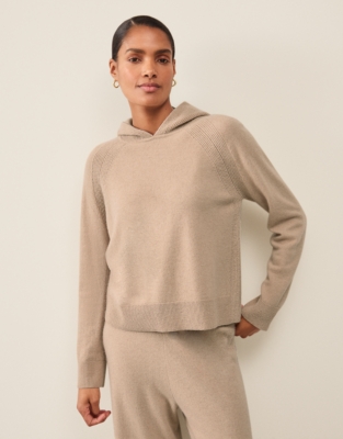 Cashmere Ribbed Detail Hoodie