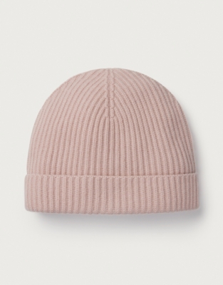 Cashmere Ribbed Hat - Soft Rose