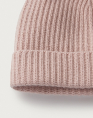 Cashmere Ribbed Hat - Soft Rose