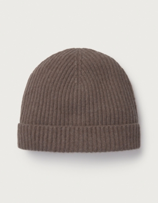 Cashmere Ribbed Hat - Clay