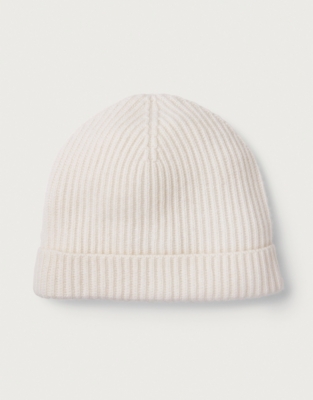 Cashmere Ribbed Hat - Porcelain