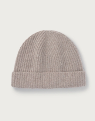 Cashmere Ribbed Hat - Hot Chocolate