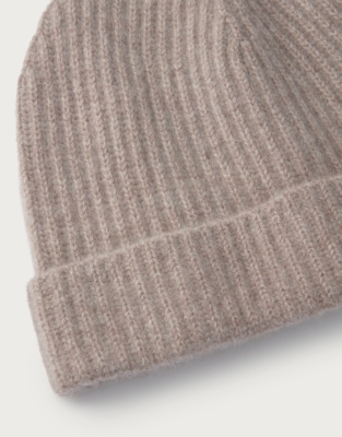 Cashmere Ribbed Hat - Hot Chocolate