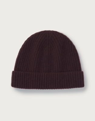 Cashmere Ribbed Hat - Oxblood