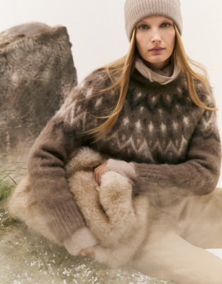 Cashmere Ribbed Hat - Natural Marl