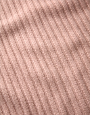 Cashmere Ribbed Scarf - Soft Rose