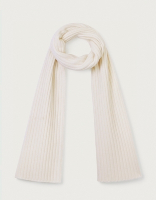 Cashmere Ribbed Scarf - Porcelain