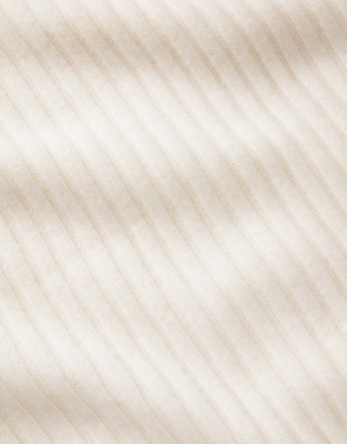 Cashmere Ribbed Scarf - Porcelain