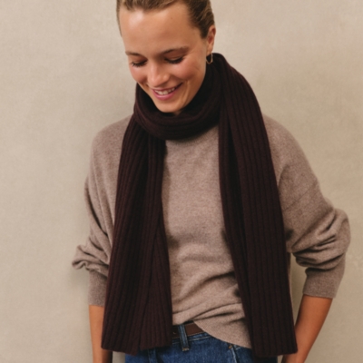 Cashmere Ribbed Scarf