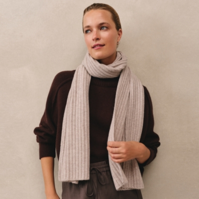 Cashmere Ribbed Scarf