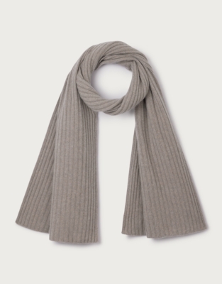 Cashmere Ribbed Scarf - Rye Marl