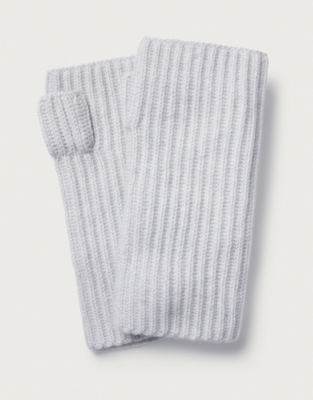 Cashmere Ribbed Wrist Warmers All Clothing Sale The White Company US