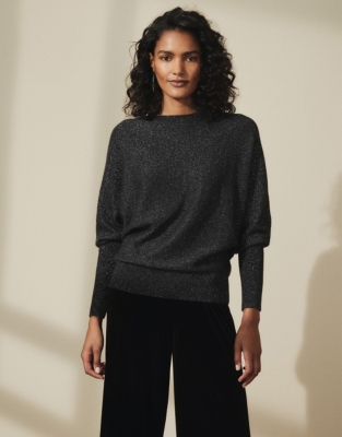 Cashmere-Rich Sparkle Batwing Sweater | All Clothing Sale | The White ...